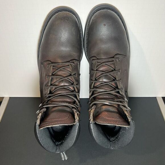Mens RED WING Dyna-Force Brown Leather Steel Toe EH Ankle Boots / Size 12 Medium